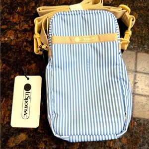 LeSportsac Blue and White Striped mini Bag